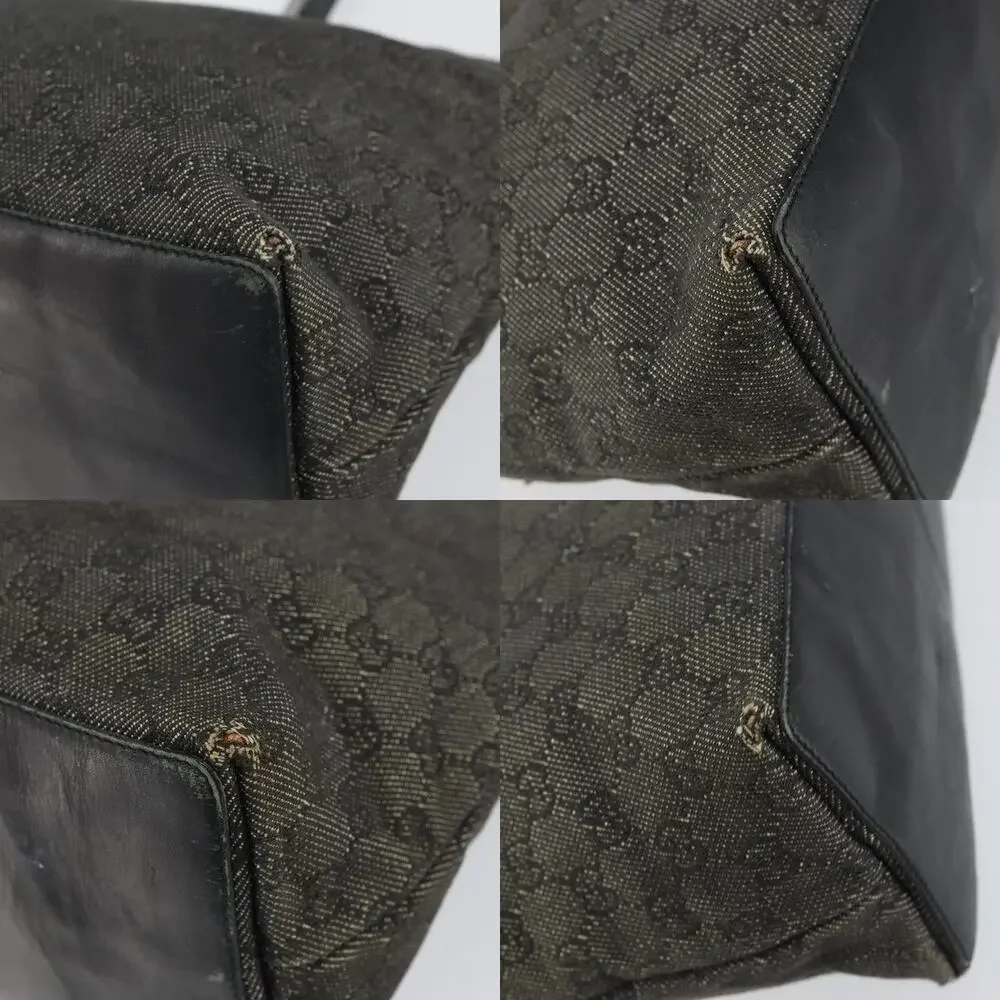 Gucci GG Canvas Tote Bag Black Silver 36173